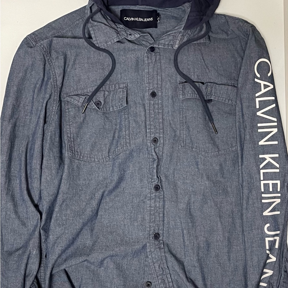 Calvin Klein Jeans Gray Denim Hoodie